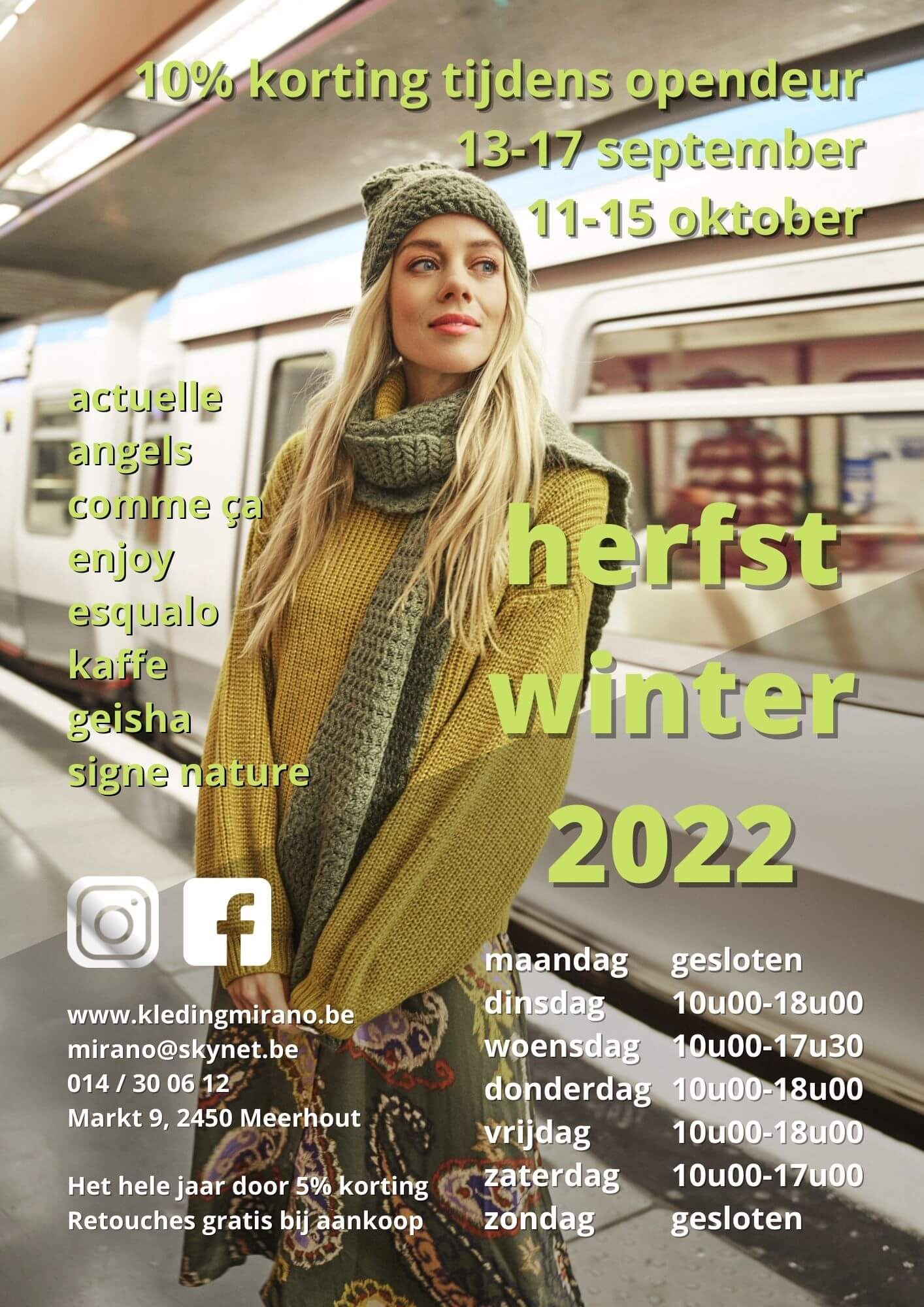 Ontdek onze nieuwe herfst- en wintercollectie 2022 bij Kleding Mirano in Meerhout!