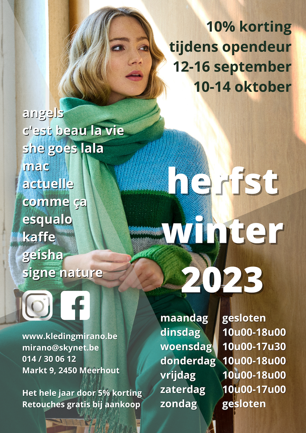 Ontdek onze nieuwe herfst- en wintercollectie 2023 bij Kleding Mirano in Meerhout!